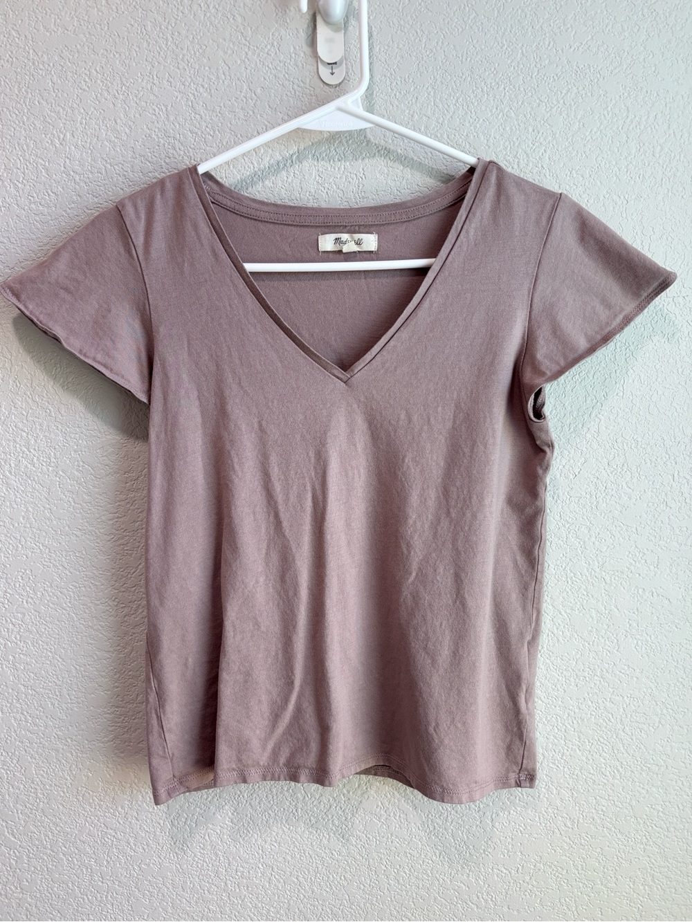 Madewell V-Neck Short Sleeve Tee Pink Mauve Size XS